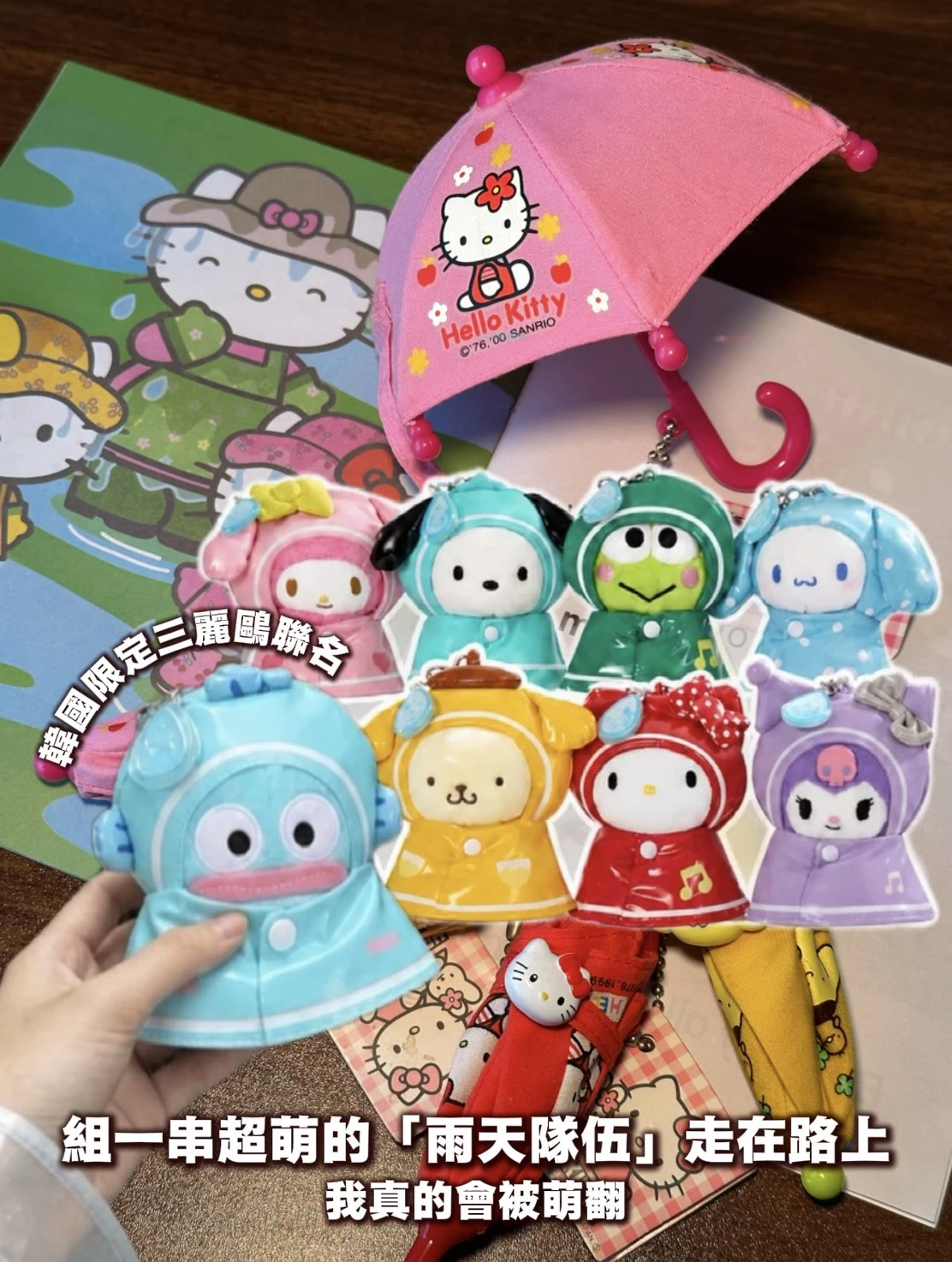 韓國限定 OliveYoung 聯名三麗鷗雨衣掛件