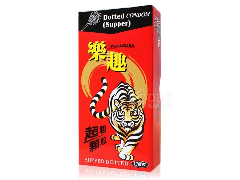 樂趣 超粗顆粒 虎牙保險套 12入