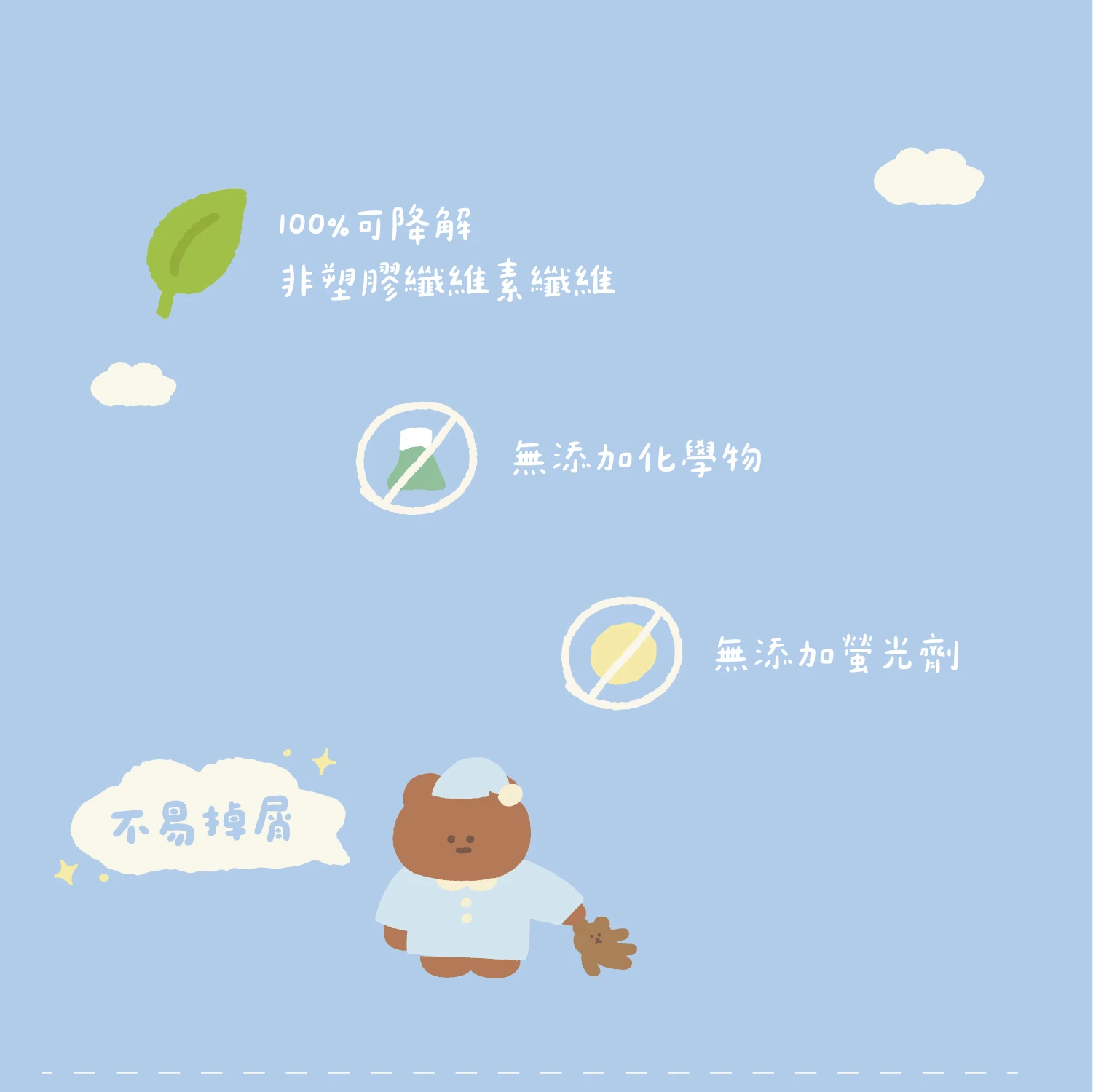 Kesho 布朗尼聯名乾濕兩用洗臉巾 70抽