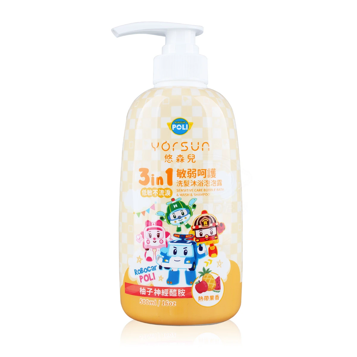 悠森兒 波力 3in1洗髮沐浴泡泡露 500ml 寶寶乳香