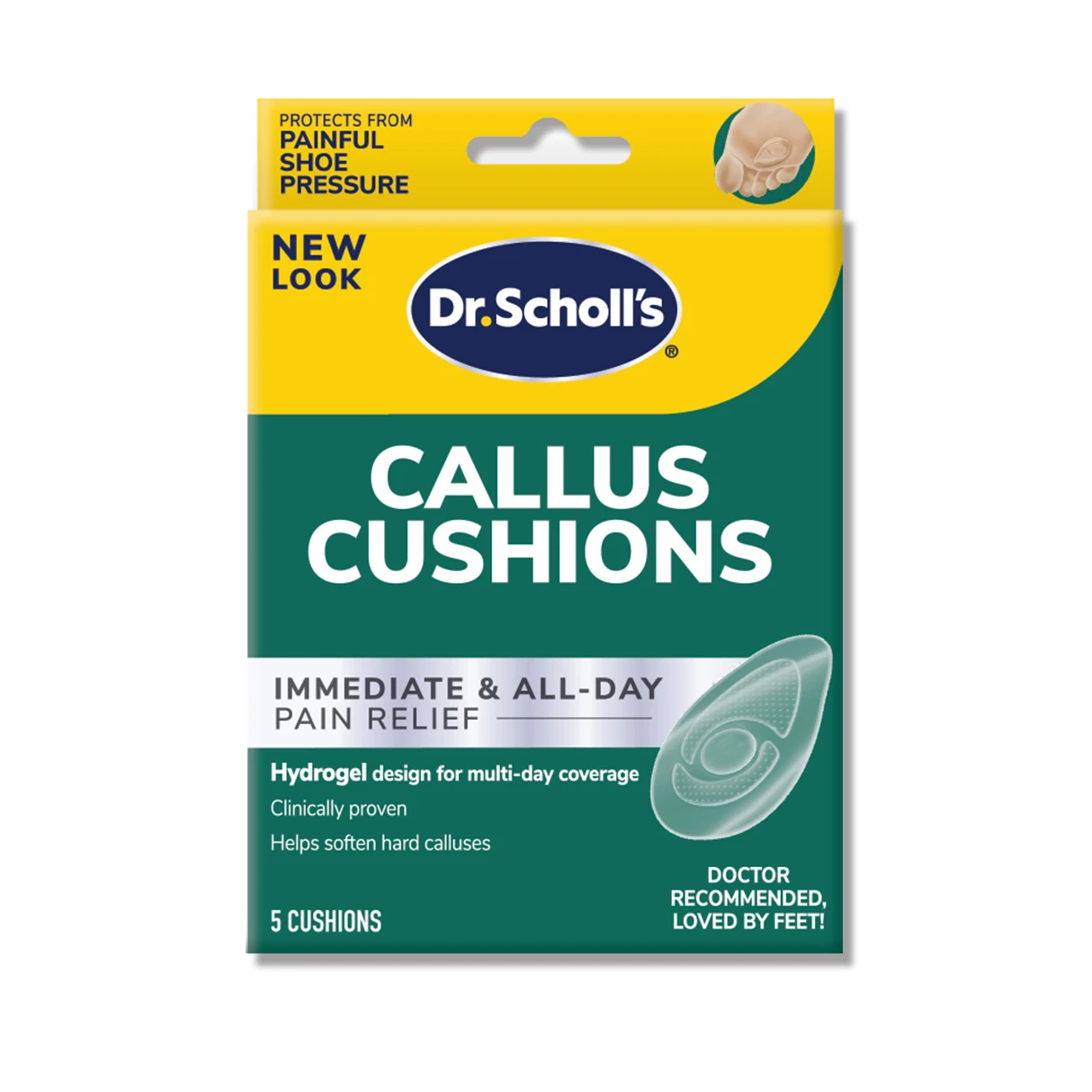 Dr. Scholl's 爽健水凝膠舒緩襯墊 5入裝 深層雞眼適用