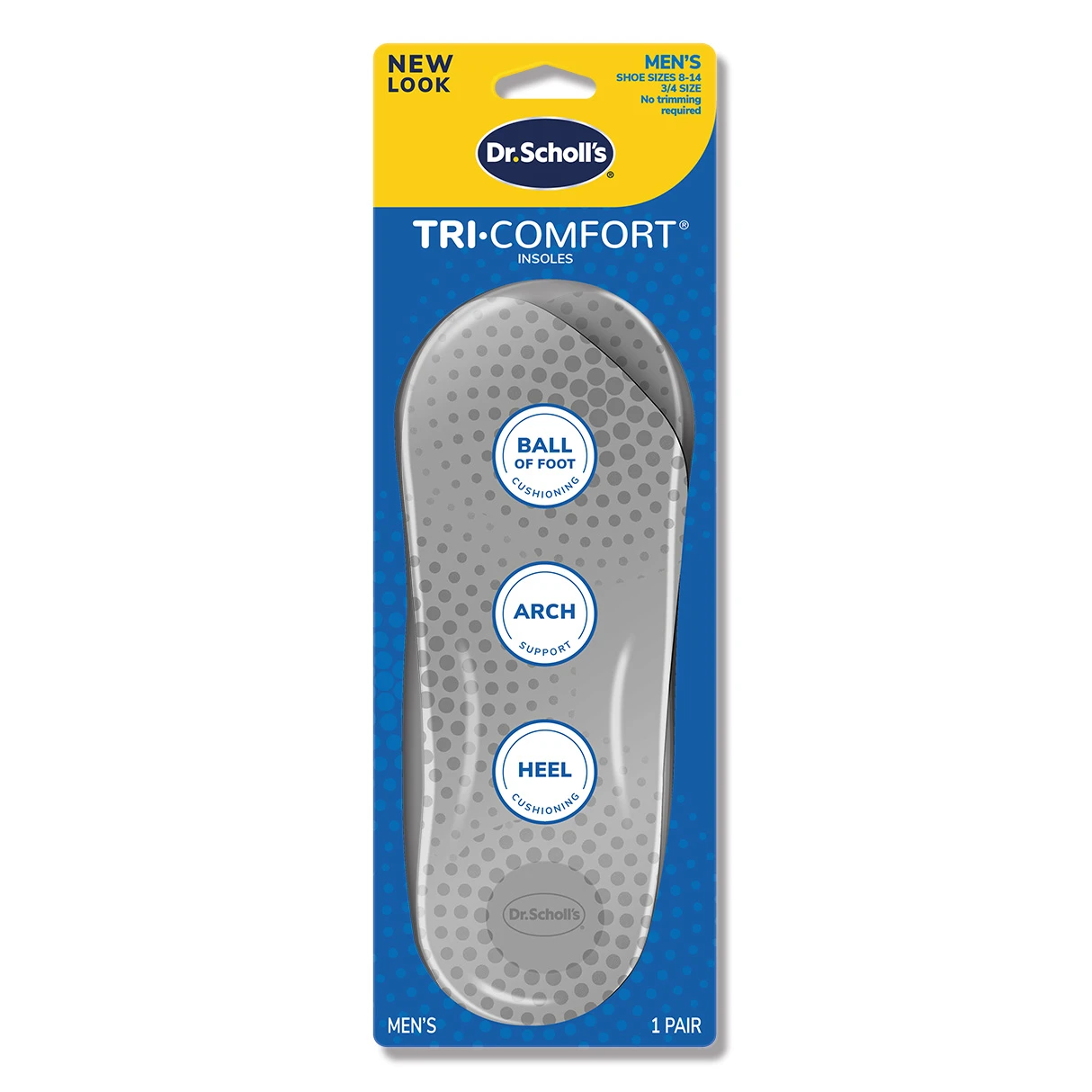 Dr. Scholl's 爽健三合一防護鞋墊3/4型 (男用)