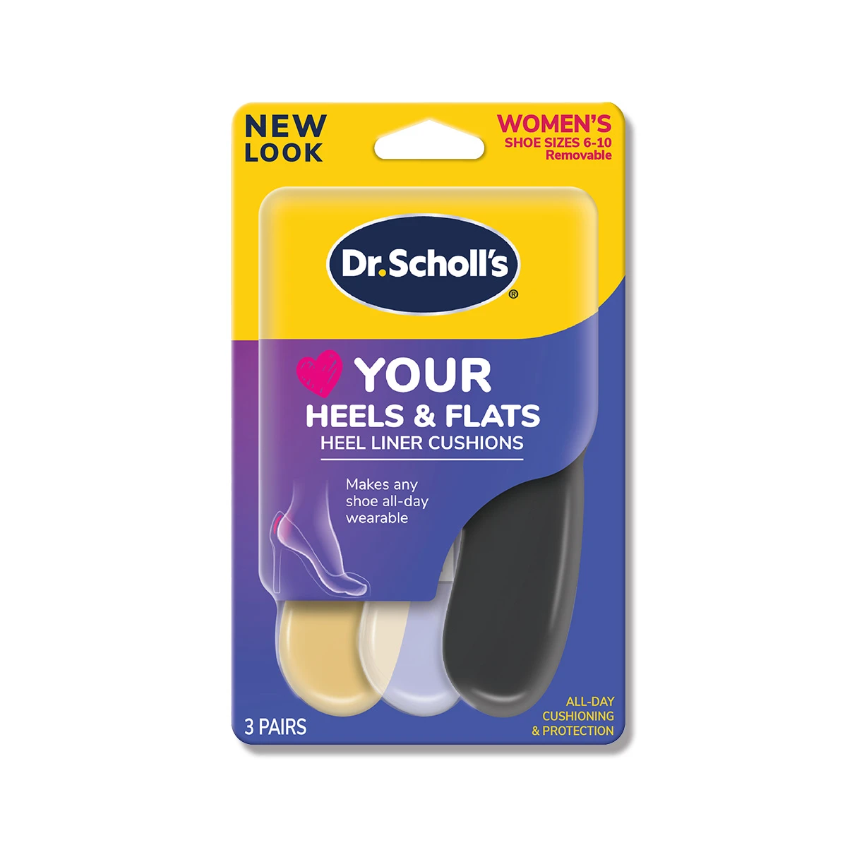 Dr. Scholl's 爽健樂愛跟鞋防磨舒適鞋墊 3對入 (女用)