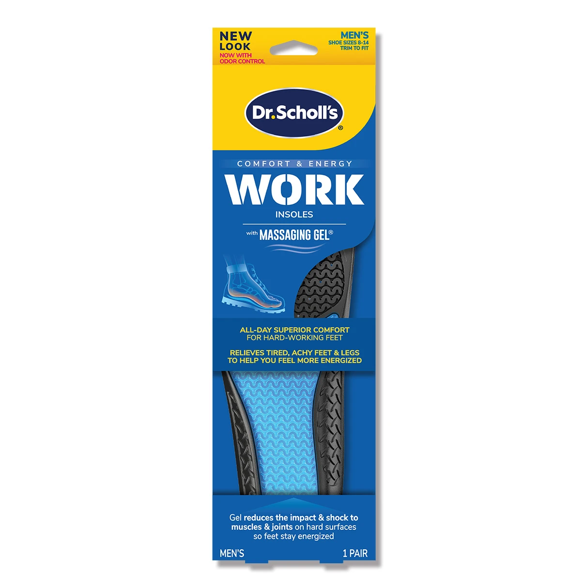 Dr. Scholl's 爽健久站工作舒緩按摩凝膠鞋墊(男用)