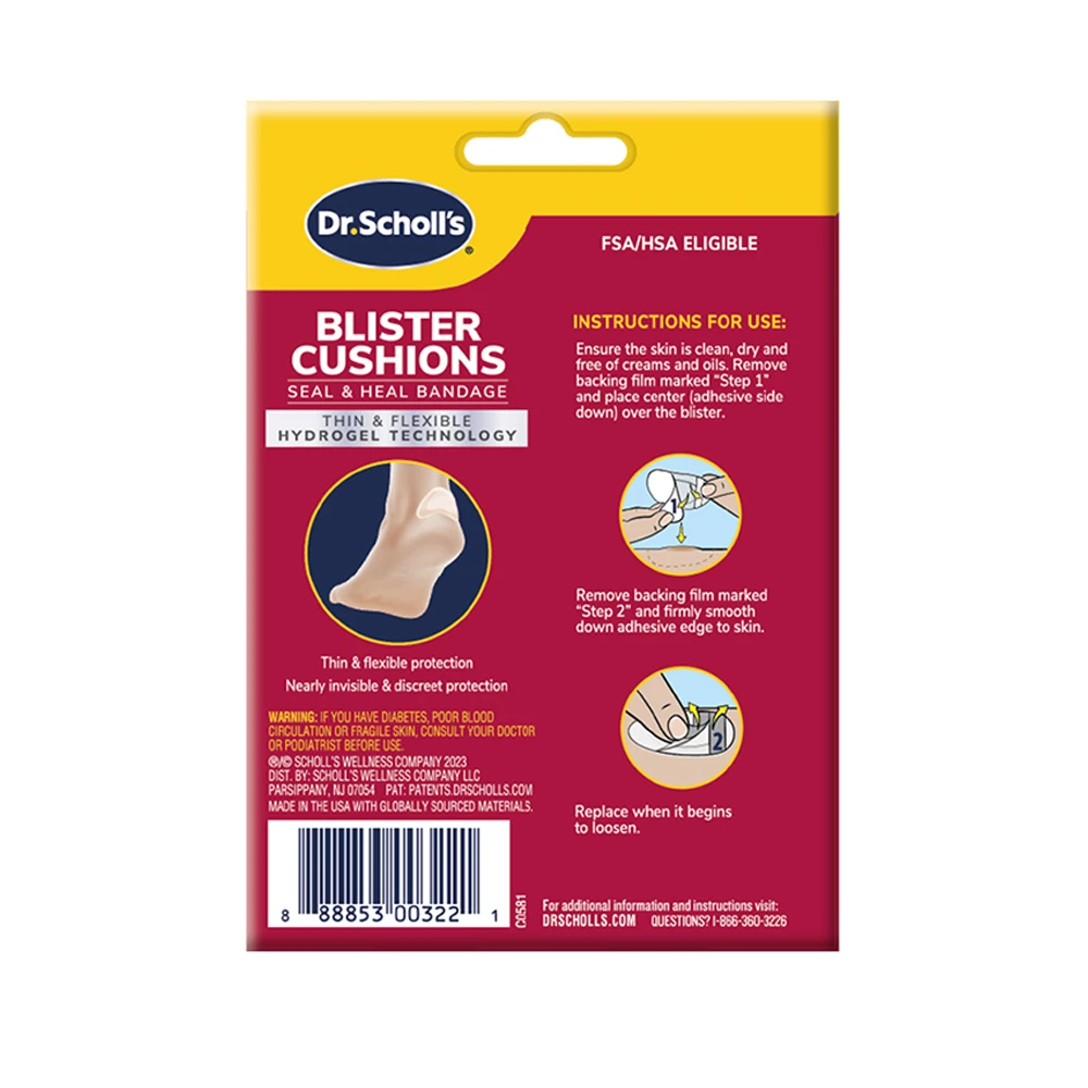 Dr. Scholl's 爽健水凝膠舒緩襯墊 8入裝 水泡適用