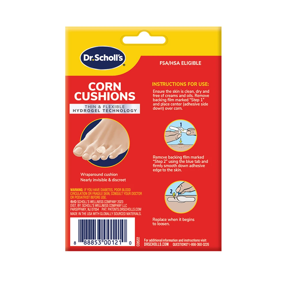 Dr. Scholl's 爽健水凝膠舒緩襯墊 6入裝 雞眼適用
