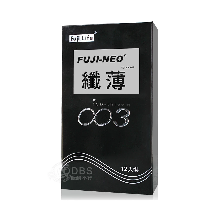 不二新創 纖薄 003保險套 12片裝(黑盒)