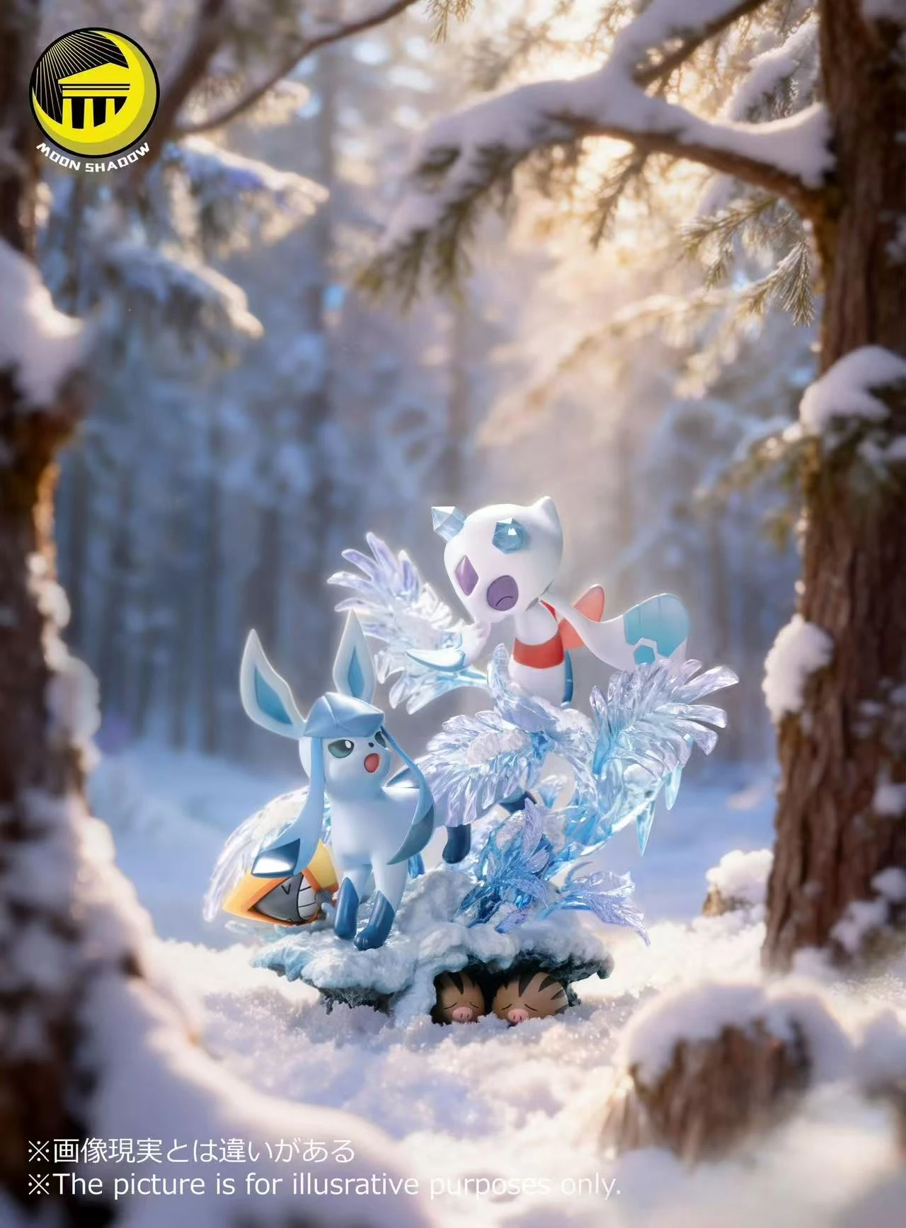 [預購]月影殿 寶可夢 冰伊布 雪妖女 雪童子 小山豬自然場景