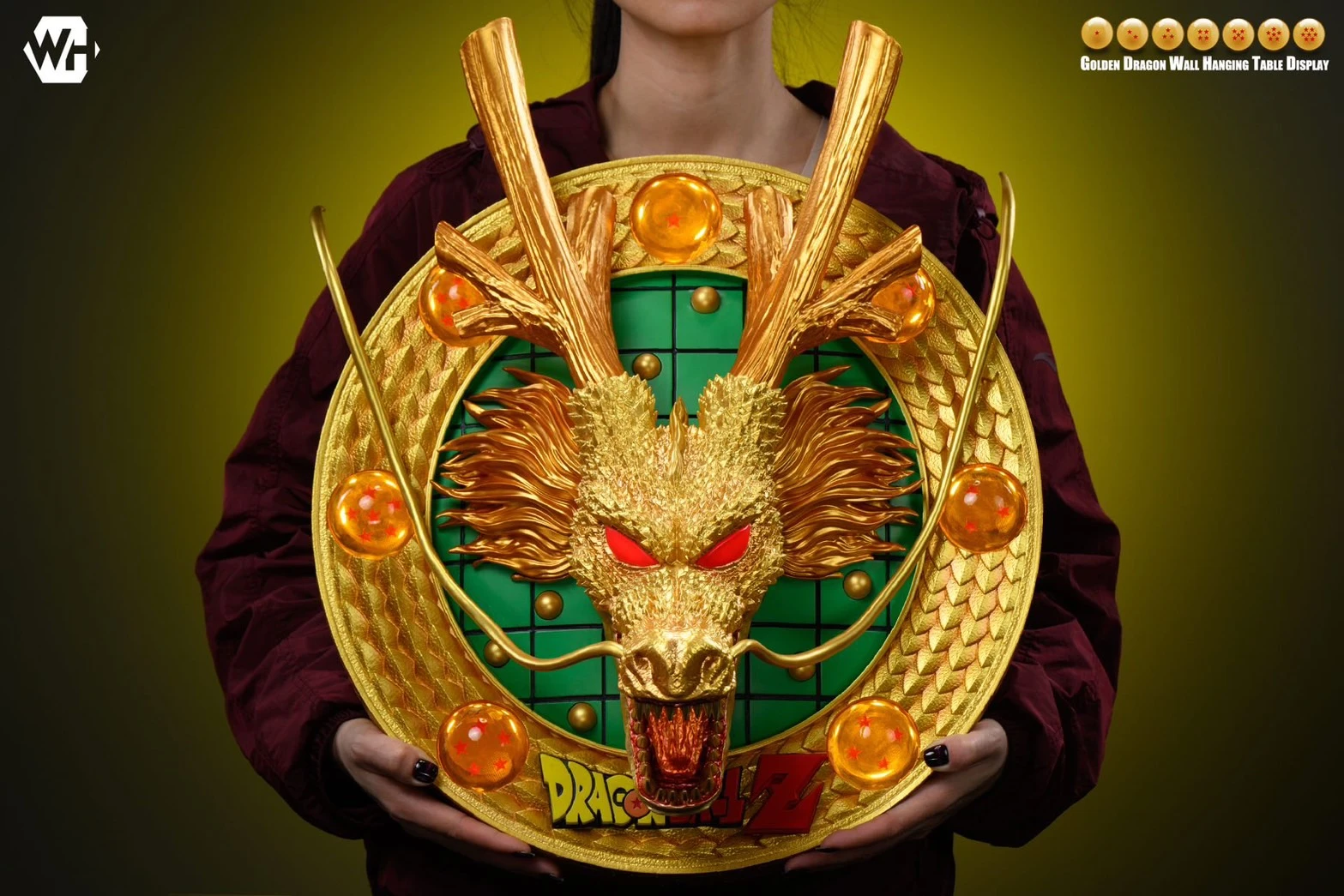 [預購]WH 七龍珠 黃金神龍3D浮雕桌擺