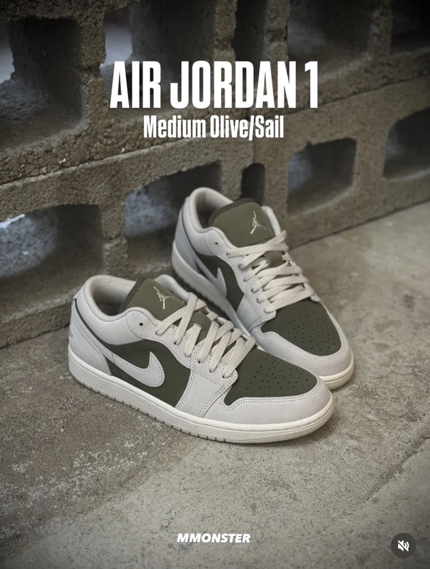 Nike Air Jordan 1 SE 白綠 橄欖綠 倒勾配色 HV4089-201