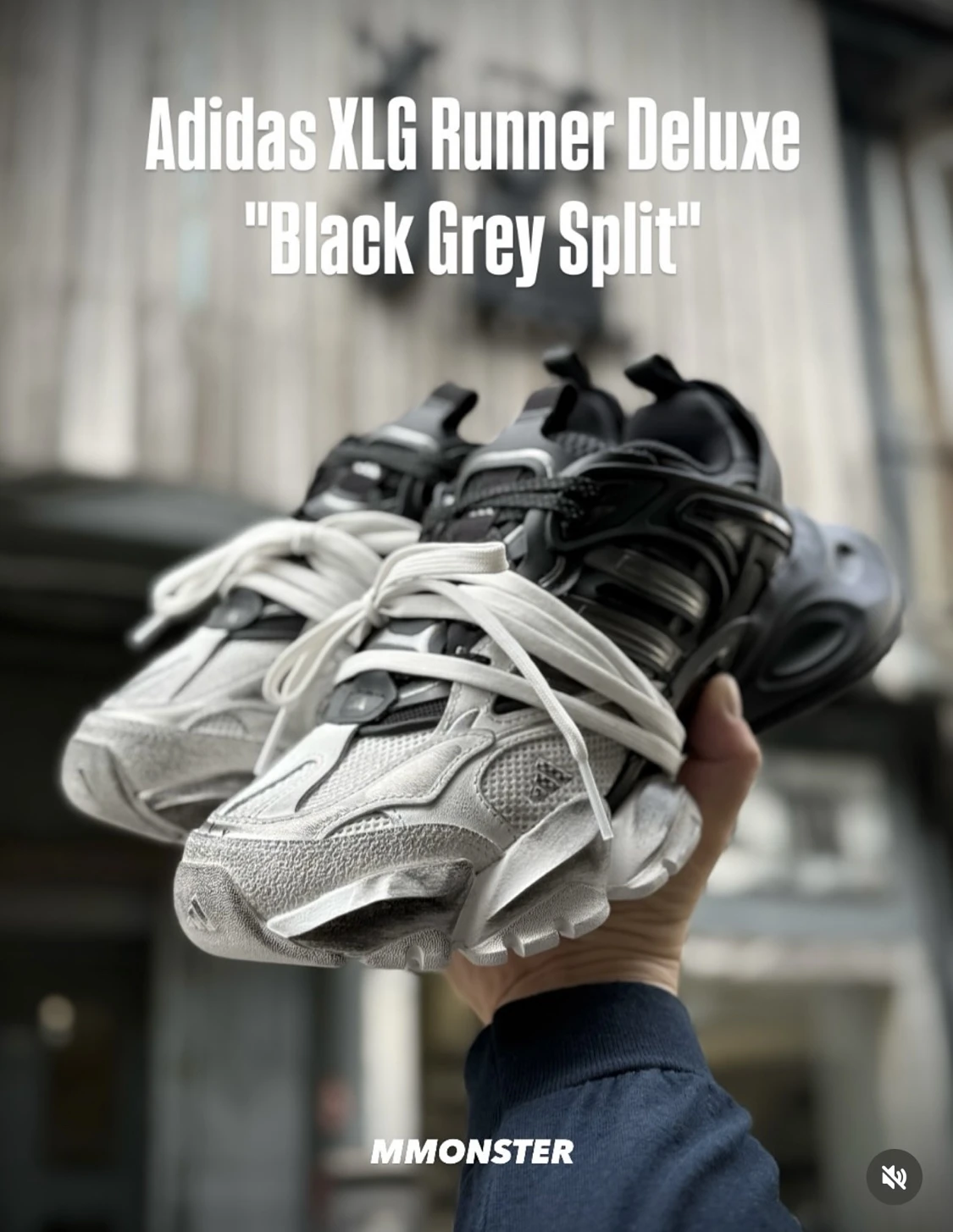 Adidas XLG Runner Deluxe "Black Grey Split" 黑灰拼色 JR0861