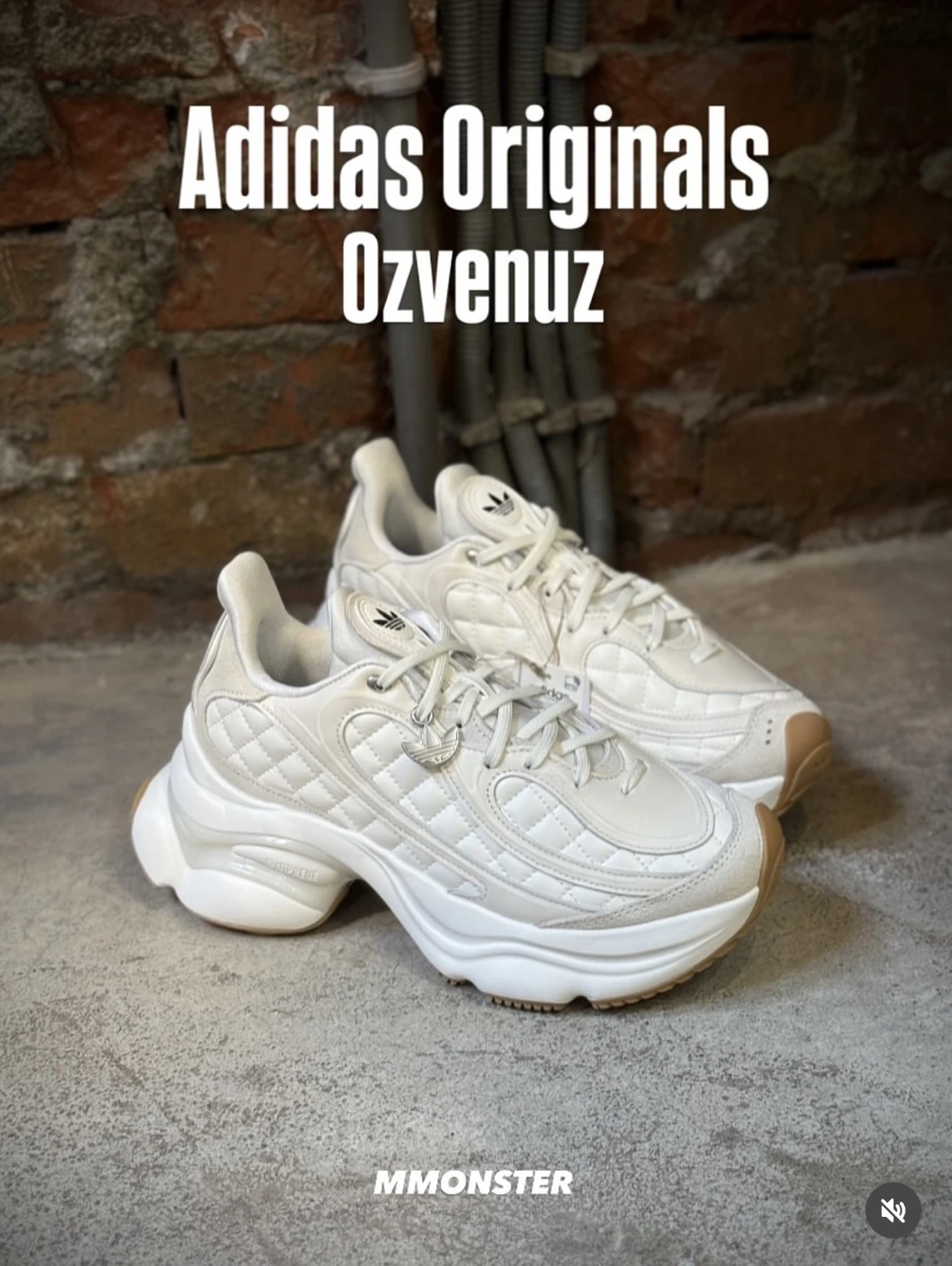 ADIDAS ORIGINALS OZVENUZ 菱格紋 白色 HQ2643