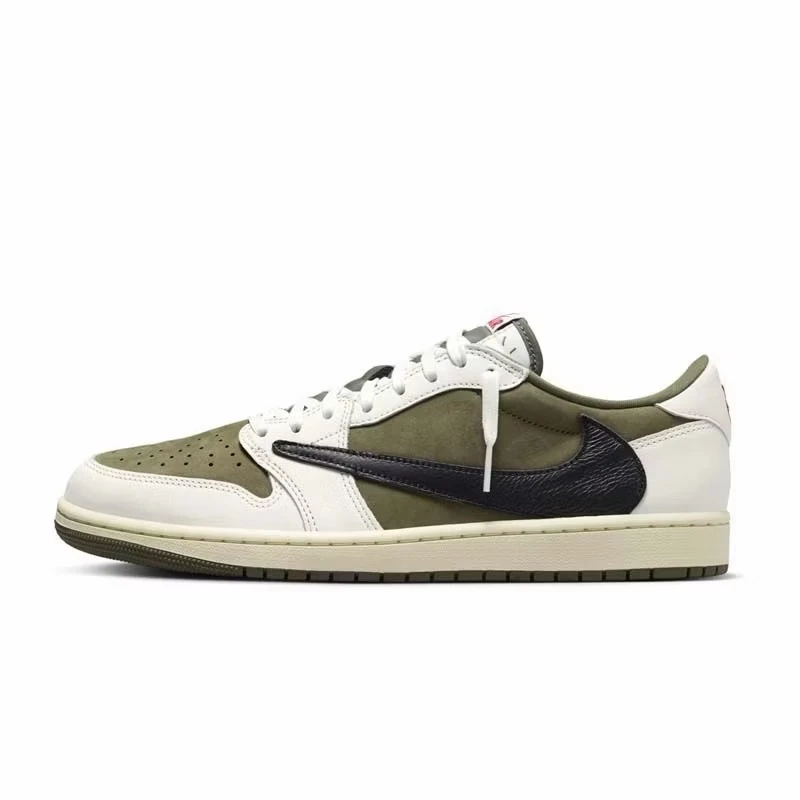 Travis Scott x Air Jordan 1 Low OG Medium Olive 反轉橄欖綠 男鞋 DM7866-200