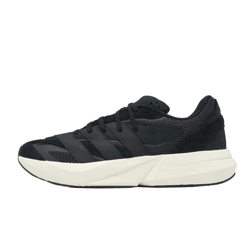 ADIDAS 慢跑鞋 Lightblaze 男鞋 黑 米 網眼 厚底 緩衝 運動鞋 愛迪達 JQ4407