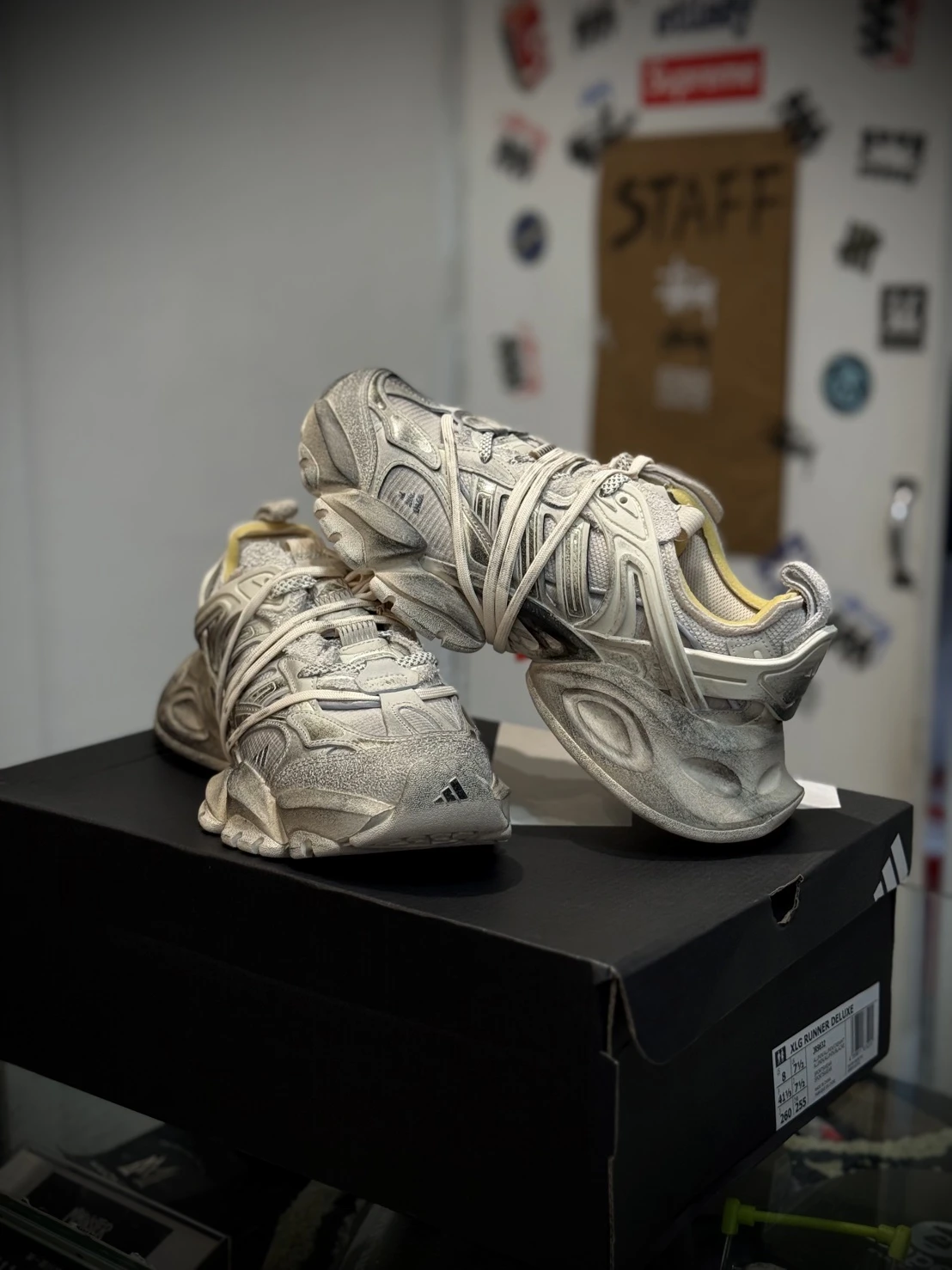 Adidas XLG Runner Deluxe "Vintage beige" 做舊 香檳米色 綁帶版 JR9632