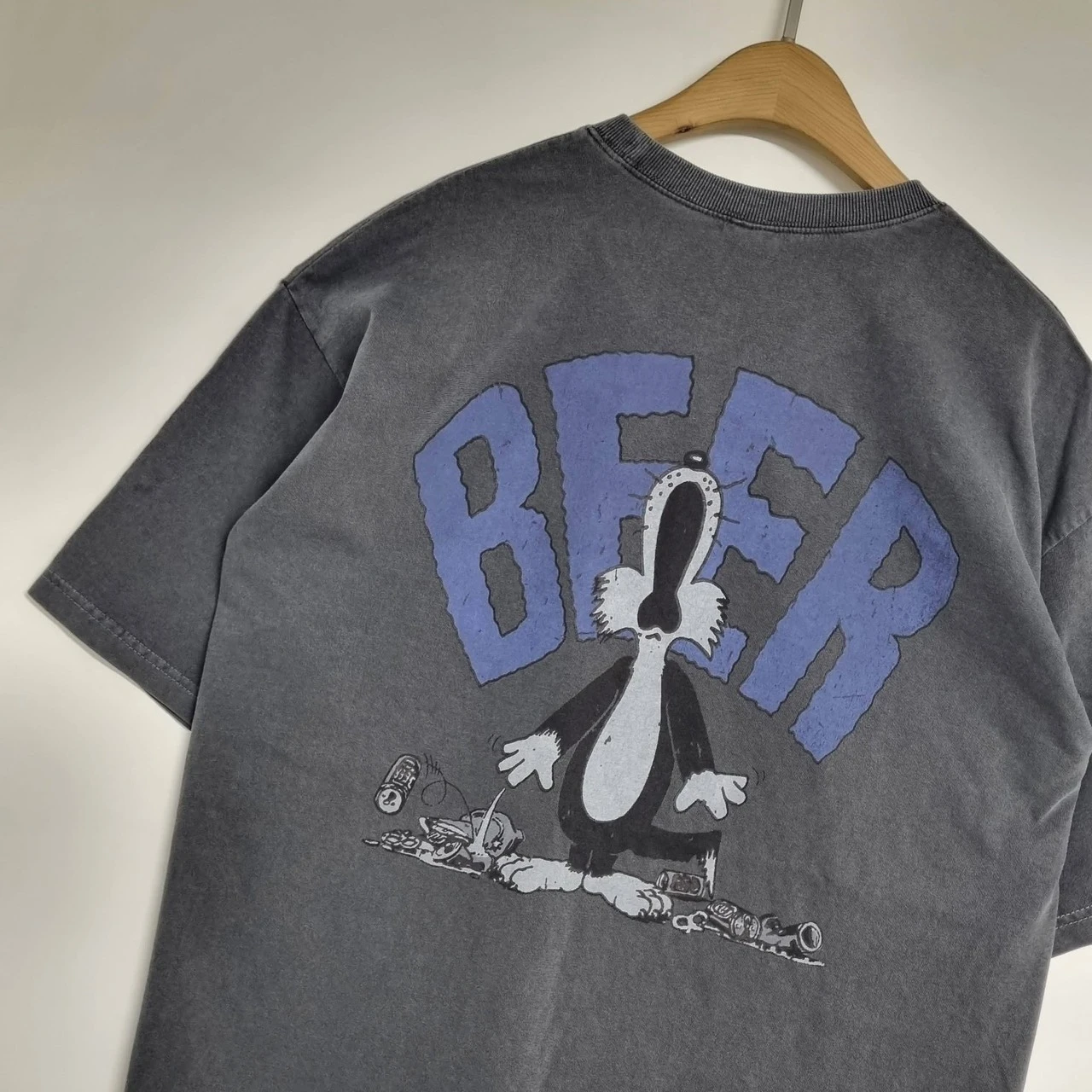 韓國選物 潮T 正韓 夏天 短袖街頭 英文 上衣 韓國 OVERSIZE T恤 情侶 BEER
