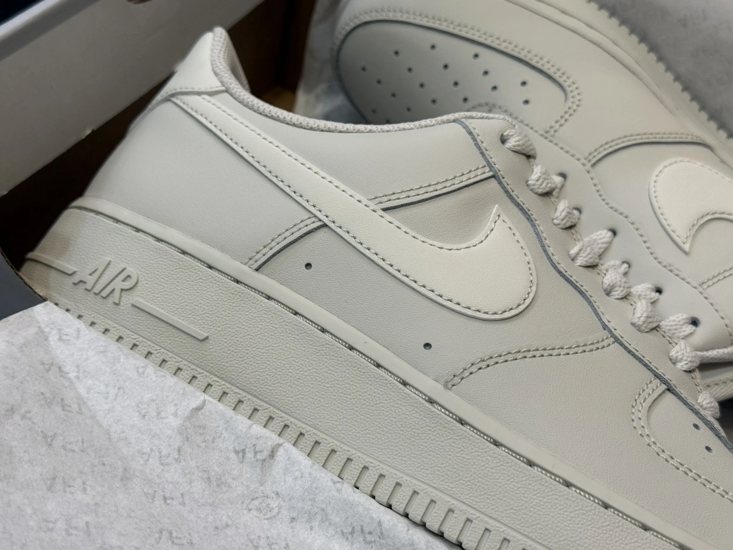 Nike Air Force 1 07 男鞋 骨白 皮革 經典 IH1698-003 