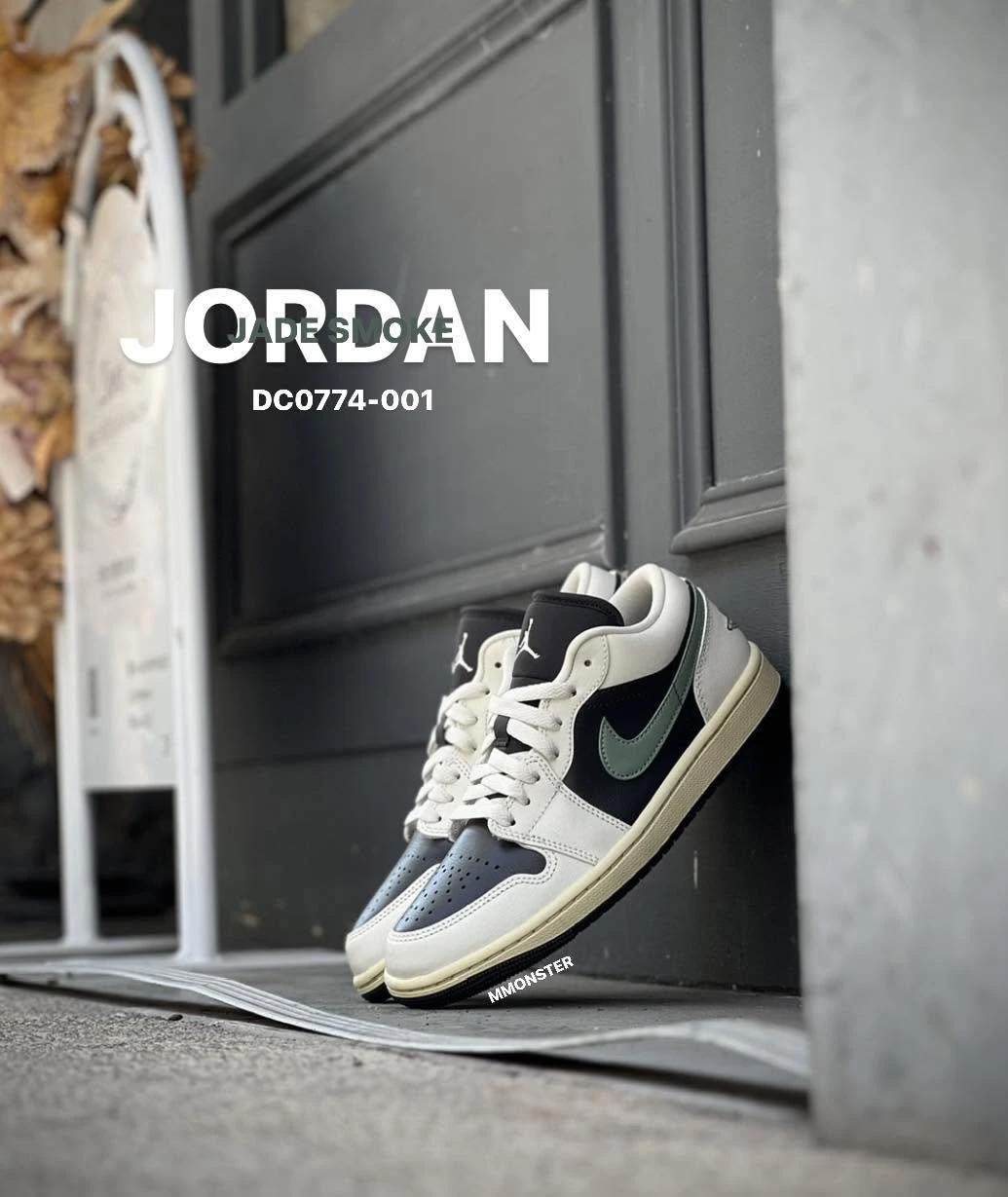 Air Jordan 1 Low "Jade Smoke"  黑綠 倒鉤平替版 女鞋 男女段 DC0774-001