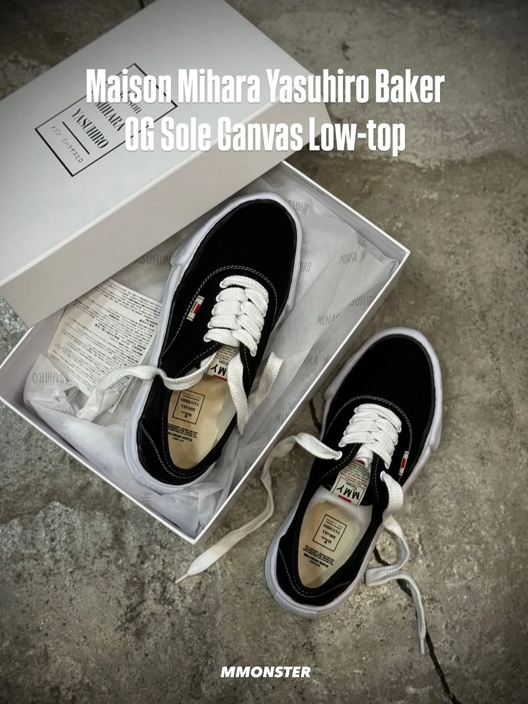 Maison Mihara YasuhiroBaker OG Sole Canvas Low-top "Black" A02FW704