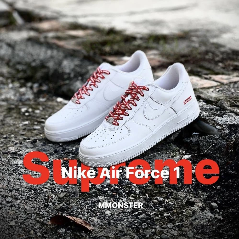 Supreme x Air Force 1 Low Box Logo White CU9225-100