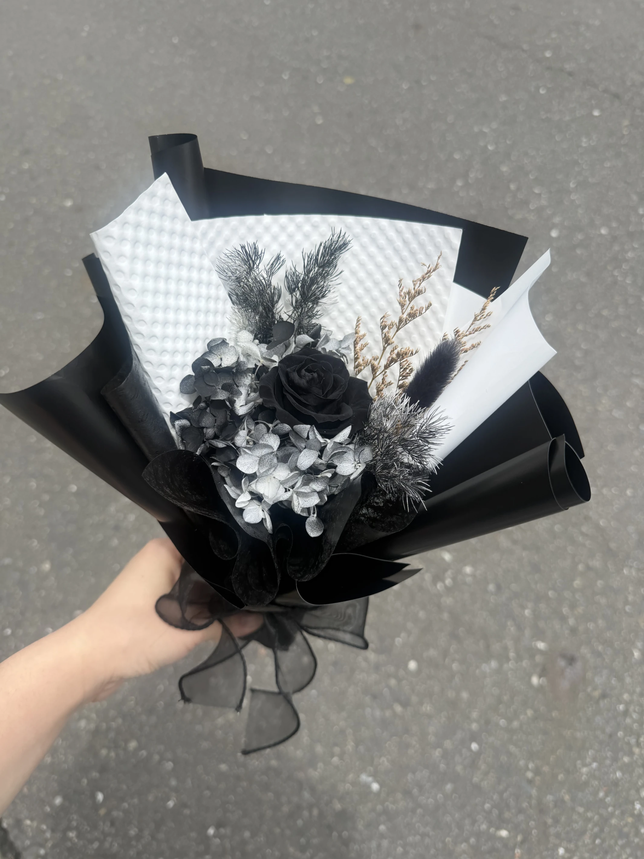 單朵永生花花束