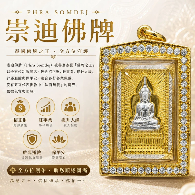 崇迪佛牌｜泰國佛牌之王・五款可選｜全方位守護・招財旺運・人緣事業・辟邪保平安