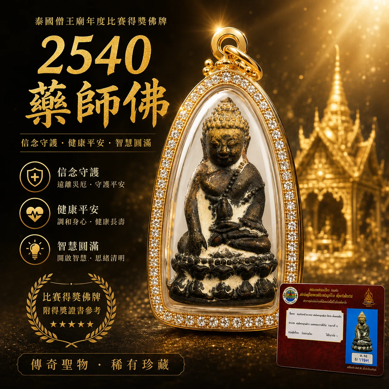 2540 藥師佛｜僧王廟比賽第一・稀有珍藏｜信念守護・健康平安・智慧圓滿