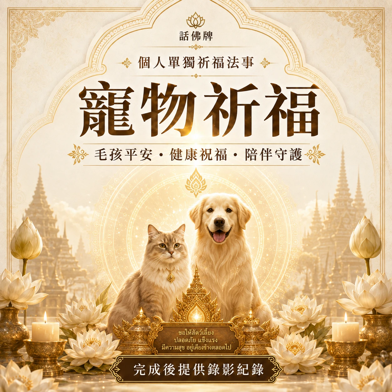 寵物平安祈福法事｜毛孩祝福・平安健康・陪伴守護
