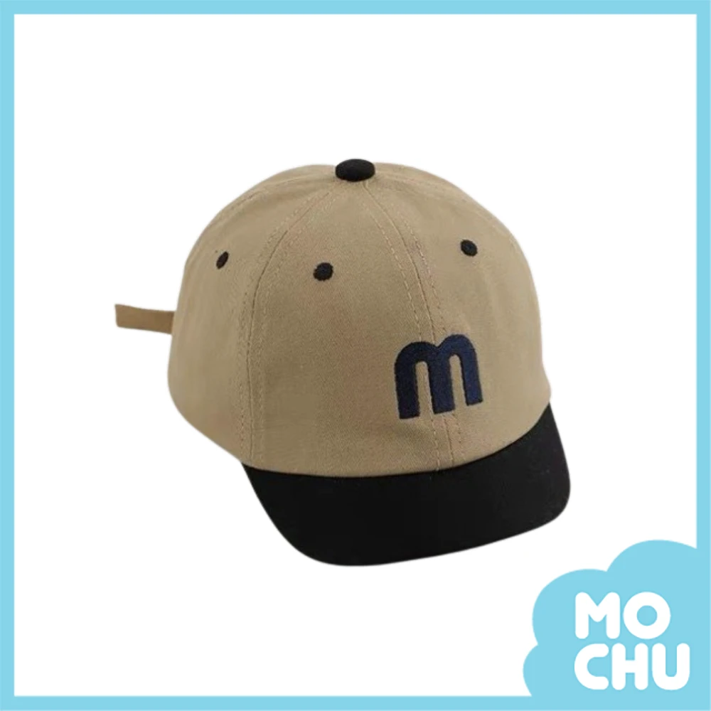 拼色刺繡m字鴨舌帽(六色)