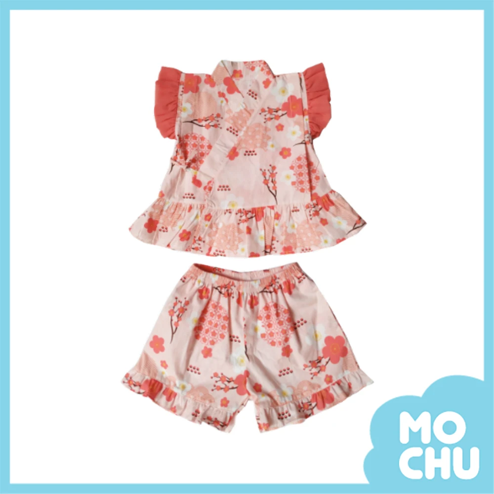 紅櫻花和服風套裝