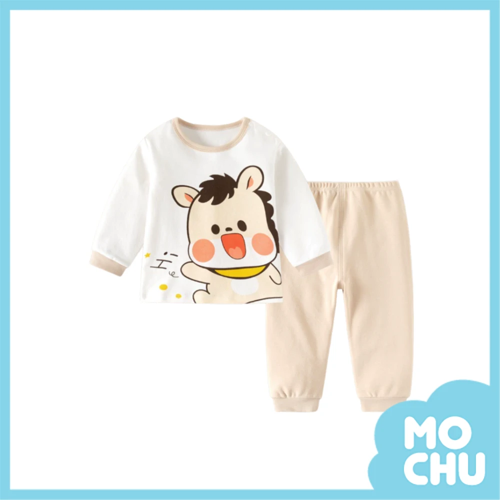 咖色小馬長袖家居服套裝