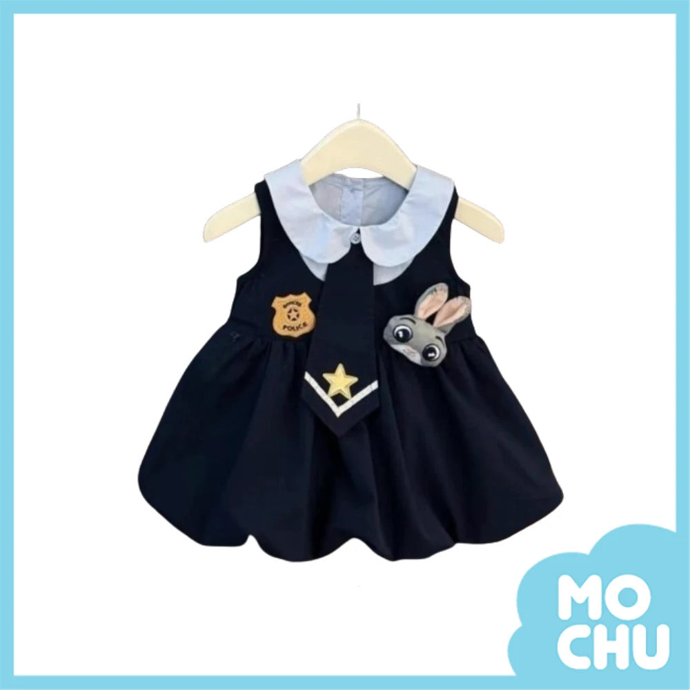(80.100cm現貨)兔子警官花苞連身裙