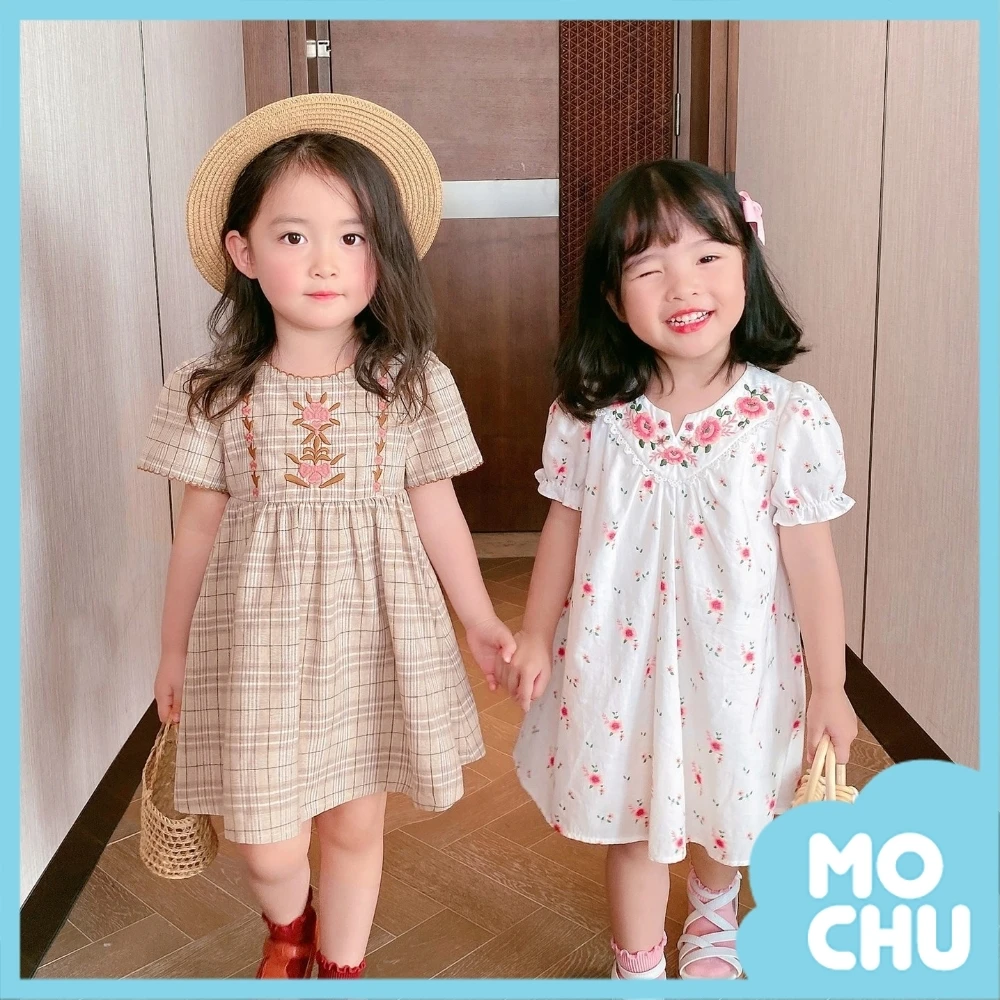 甜美公主刺繡連衣裙(兩色)