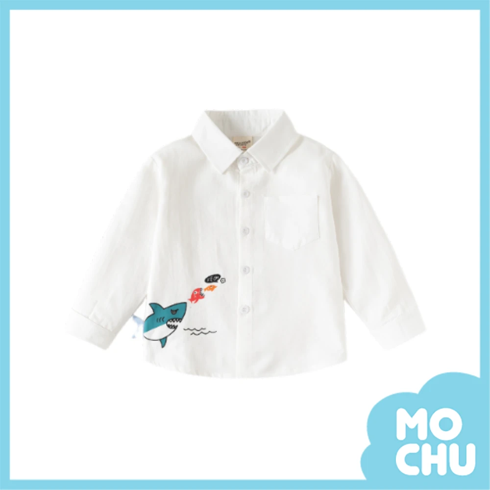 鯊魚吃小魚長袖襯衫(二色)