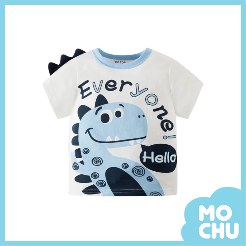 hello尖角恐龍短袖上衣(二色)