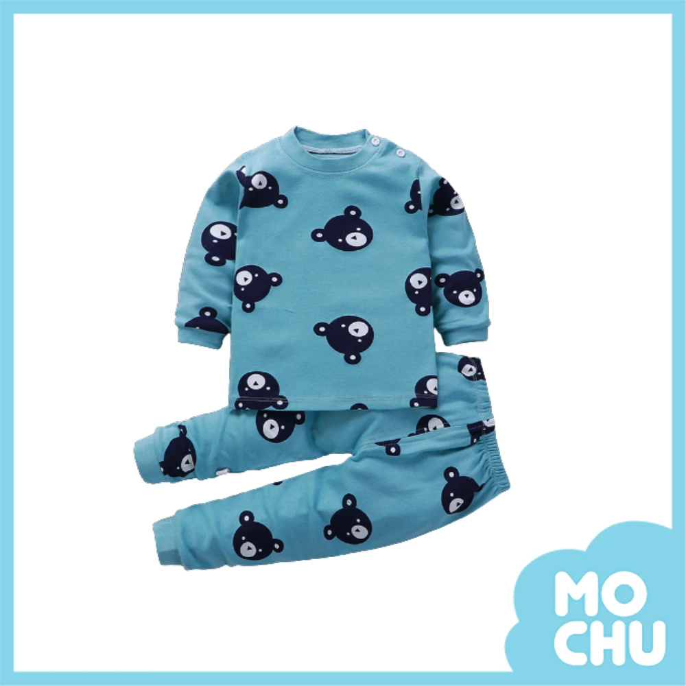 藍綠色黑熊家居服套裝