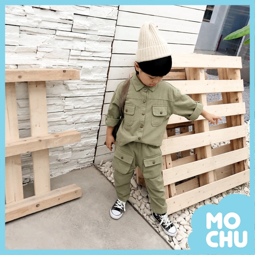 純色四口袋工裝套裝(兩色)