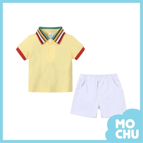 豔領素色POLO套裝(五色)