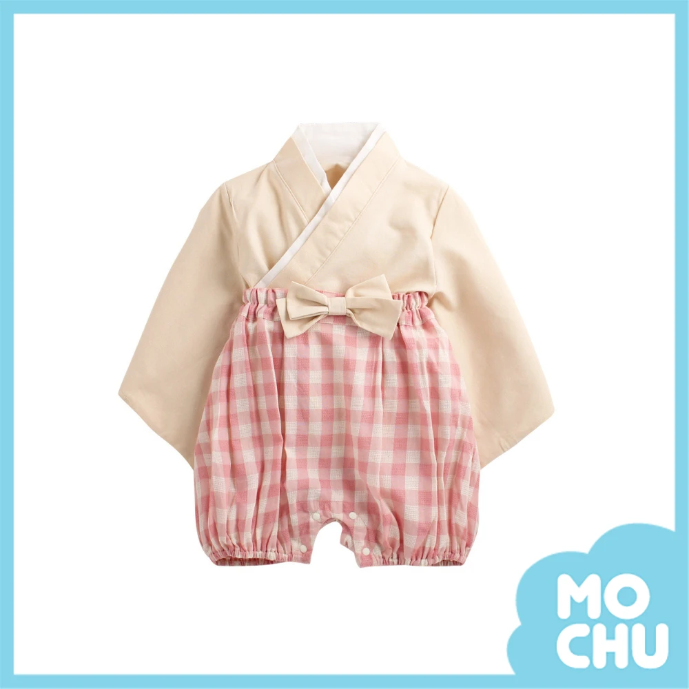 日式格紋小和服套裝(三色)