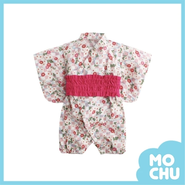 格子小紅花浴衣
