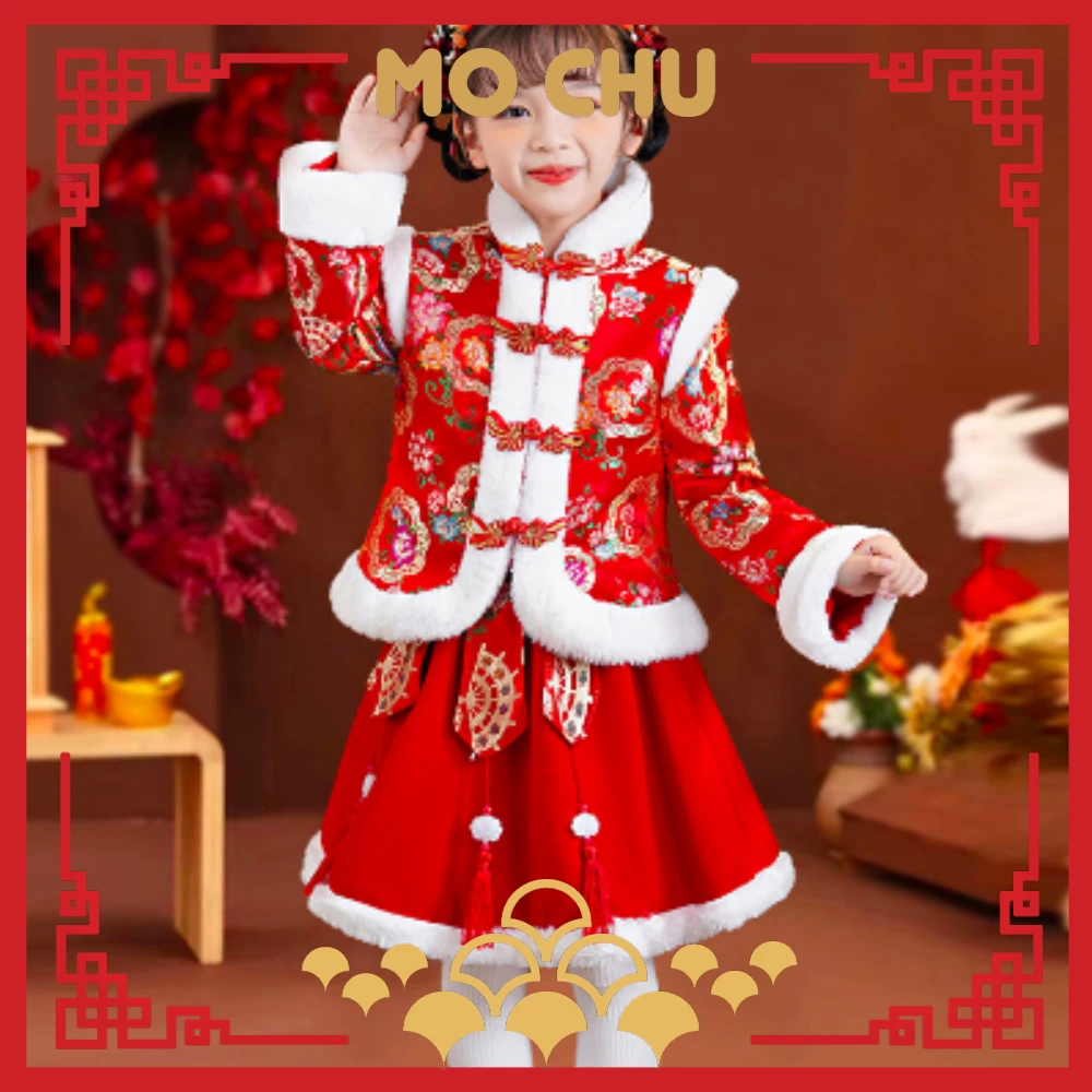 (110.130現貨)金扇吉祥加絨拜年服(二款)