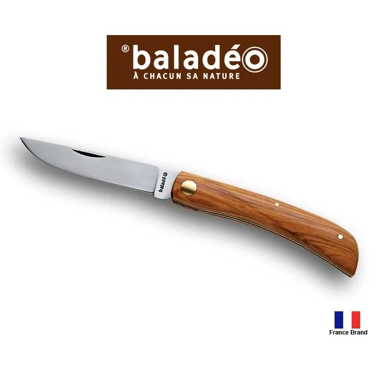 Baladeo法國戶外口袋刀Terroir法國農村不銹鋼折刀,橄欖木柄BECO152