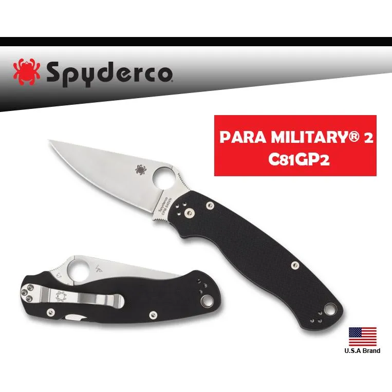 Spyderco美國蜘蛛PARA MILITARY 2折刀S45VN粉末鋼G10握柄附背夾 C81GP2