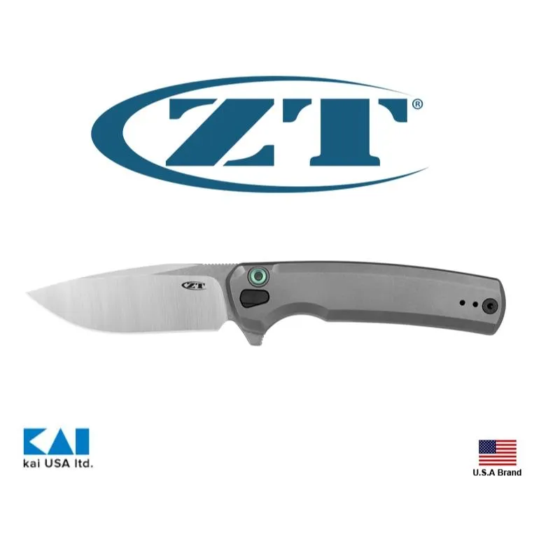 Zero Tolerance美國ZT折刀S45VN粉末鋼緞面拋光鈦柄KVT轉軸開刀 ZT0044