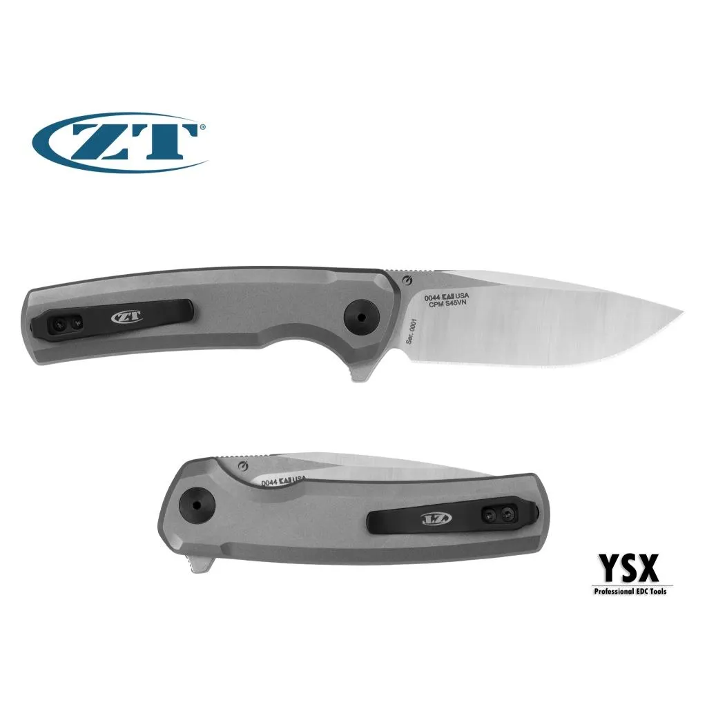 Zero Tolerance美國ZT折刀S45VN粉末鋼緞面拋光鈦柄KVT轉軸開刀 ZT0044