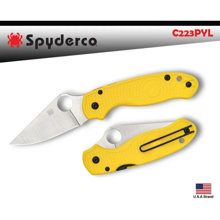 Spyderco美國蜘蛛Para 3 Salt平刃刀具FRN黃柄CPM MagnaCut粉末鋼C223PYL