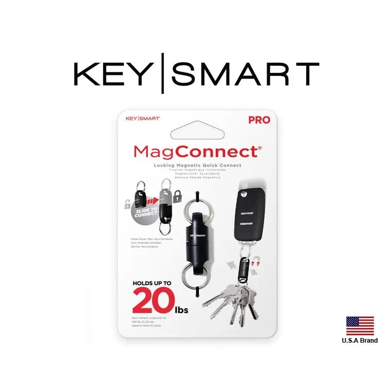 美國Keysmart超高負重(可達20磅)MAGCONNECT Pro可分離式磁鐵雙頭鑰匙圈【KS847-BLK】
