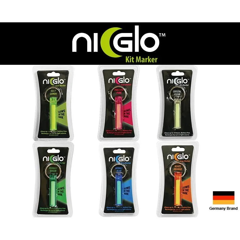 德國Ni-Glo Gear Maker Glows自身發光體螢光蓄光附扣件與鑰匙圈五色可選【NIGLO】