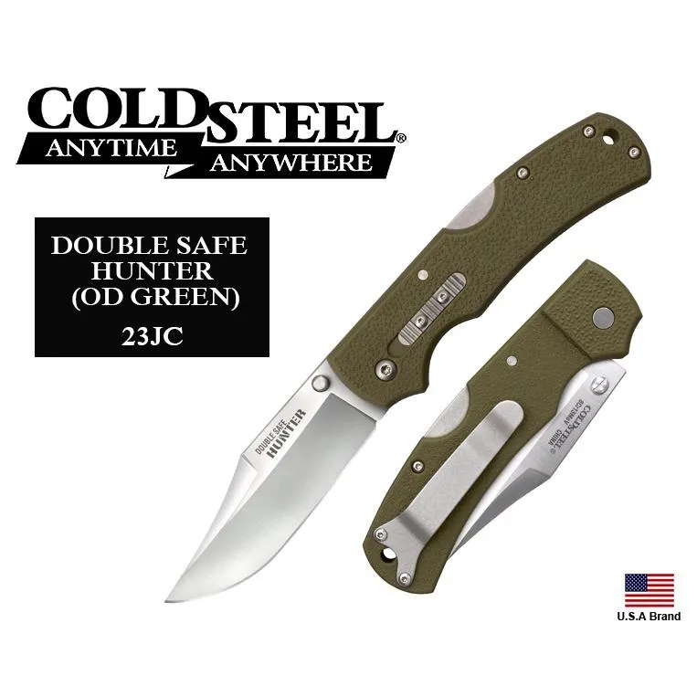 美國Cold Steel冷鋼折刀DOUBLE SAFE HUNTER鎖定8Cr13MoV不銹鋼GFN柄CS23JC