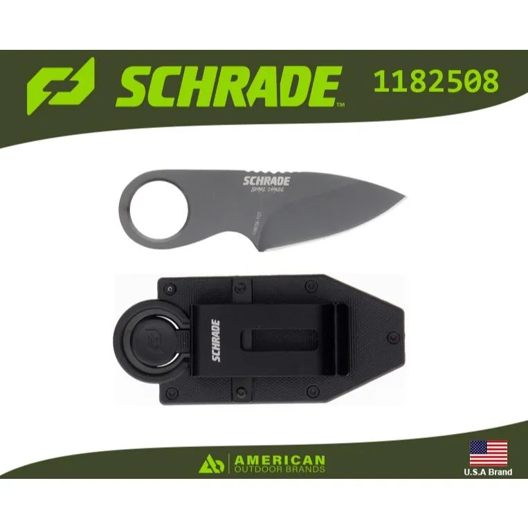 美國Schrade掌型圓孔小直刀Spare Change Card Clip紙鈔夾背夾鞘 SCH1182508